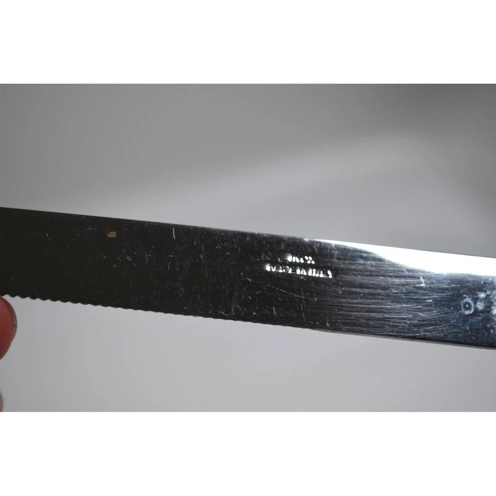INOX 18/10 Faux Bamboo‎ Flatware 11-Piece Resin Made in Italy Stainless Vintage